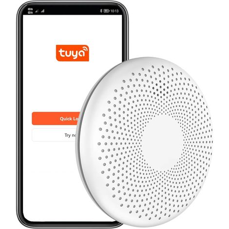 Détecteur intelligent fumée et monoxyde de carbone 2-en-1 WiFi - Alarme sonore et lumineuse stroboscopique - Sécurité gaz connectée (1/4)