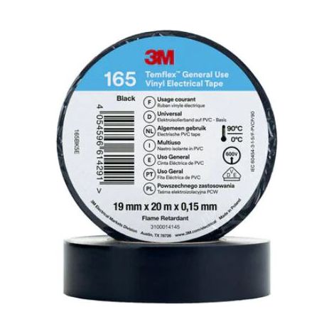 Ruban Isolant Noir Temflex 165 - 19 Mm - 20 M - Ruban Électrique - Pvc (1/2)