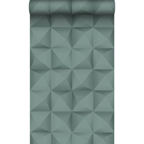 papier peint effet 3D bleu canard - Origin Wallcoverings (1/5)