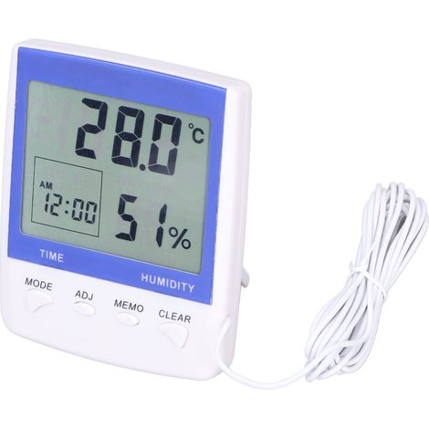 Thermomètre numérique précis, grande durabilité, affichage clair, mesure humidité et température, jauge fiable pour usage domestique.