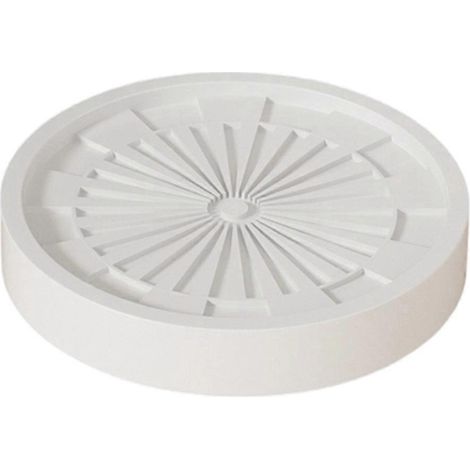 Rond pot de fleurs Trays avec Wheels Thickened plastique Swivel Casters blanc (1/5)