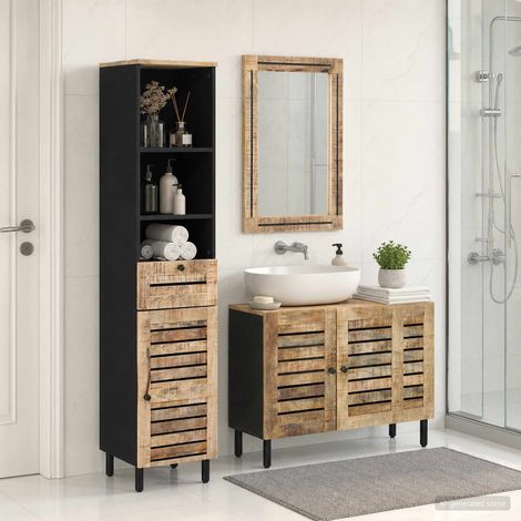 vidaXL Set di Armadi da Bagno 3 pz Naturale 38 x 33 x 160 cm (1/5)