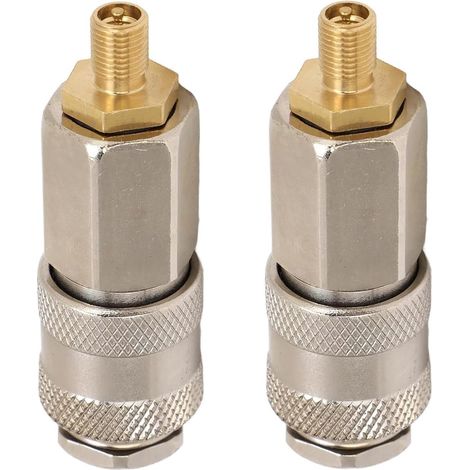 Lot de 2 Adaptateurs de Compresseur d'air Portables, Filetage Mâle en Acier Robuste vers Valve Américaine, Coupleur de Connecteur Rapide 3 en 1 pour gonfleur de Pneu (1/5)