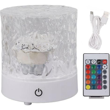 Ortviai Lampe de table en cristal effet vague océan, 16 couleurs RGB, télécommande et tactile, USB-C, acrylique/ABS (1/5)
