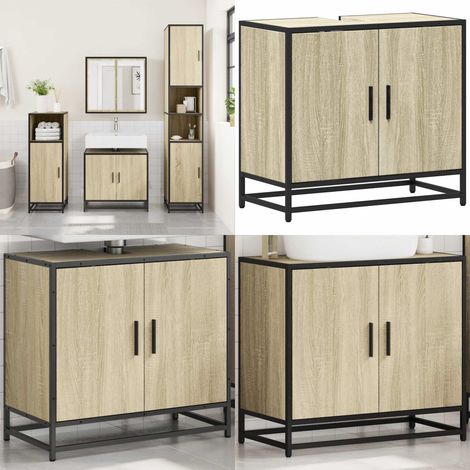 vidaXL Badschrank Sonoma-Eiche 65x33x60 cm Holzwerkstoff (1/5)