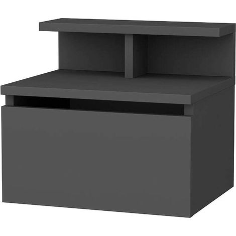 Dmora - Nachttisch Dpezzol, Niedrige Kommode, Tisch, Multifunktionaler Nachttisch, 40x32h35 cm, Anthrazit