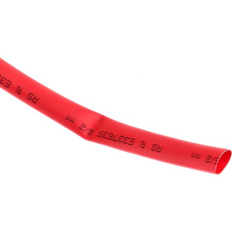Gaine thermorétractable RS PRO, Dia. 6mm Rouge rétreint 3:1, 7m ( Prix pour Bobine de 7 Mètres ) (1/2)