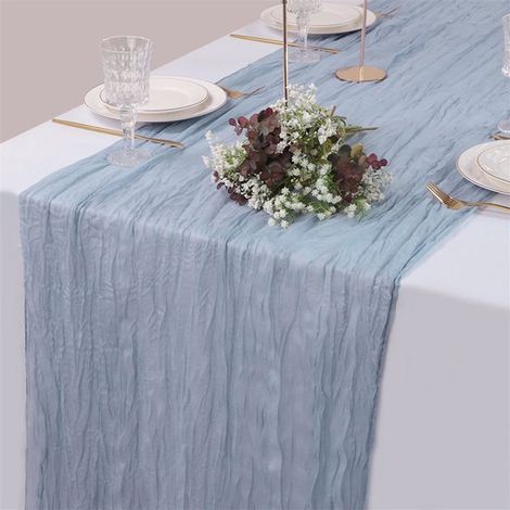 Camino de mesa estilo bohemio con tela de gasa,decoración de malla para la mesa de la cocina,90 x 180 cm (1/5)