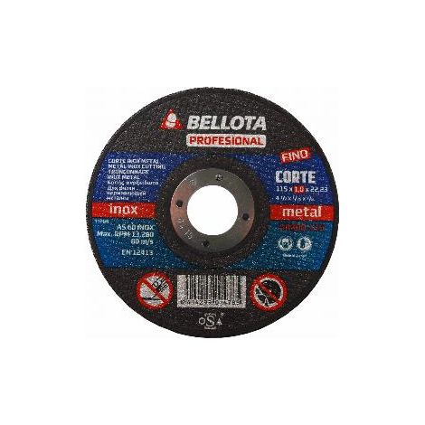 FPLUS disco c/inox bellota 115mm.50300 , Disco C Metal/inox Eje Fino - BELLOTA - 50300 - 115X1 MM