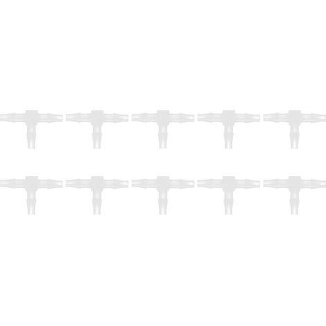10 Stück 3-Wege-Kunststoff-Fitting, druck- und temperaturbeständig, T-förmig, 1/2-Zoll-Schlauchanschluss, 5,6 (1/5)
