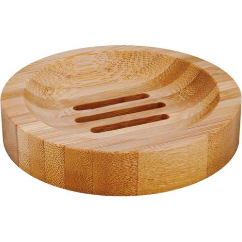 Porte-savon rond en bambou, porte-savon de toilette de salle de bains d'hôtel (1/5)