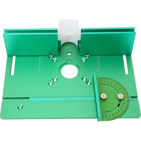 Plaque d'insertion table toupie aluminium verte C8 pour défonceuse affleureuse gravure bois socle basculant (1/5)
