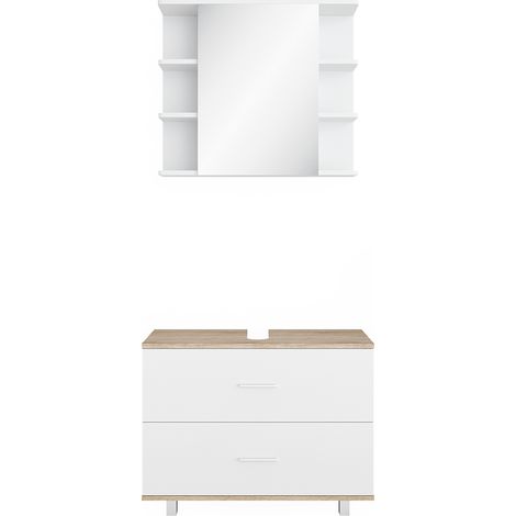 Conjunto de muebles de baño Ilias, Blanco/Sonoma, 2 piezas, Vicco (1/5)