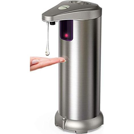 Dispenser Sapone Automatico, Acciaio Inossidabile, Sensore Movimento infrarossi, Base Impermeabile, Interruttore Regolabile, Bagno, Cucine, Hotel, Ristorante