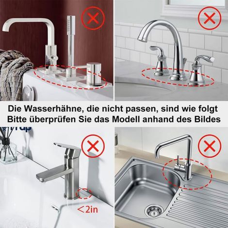 Protection anti-éclaboussures en silicone pour évier de cuisine et salle de bain, tapis de robinet pour évier de cuisine Étiquette (1/4)
