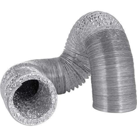 100mm Tuyau d'Evacuation Flexible en Double Aluminium pour Salle de bain, Cuisine, Sèche-linge - 2m (ø100mm2m/Argent) (1/5)