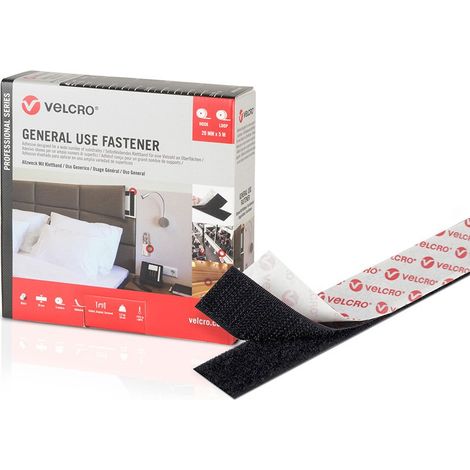 VELCRO® Nastro adesivo a strappo per uso generico 20 mm x 5 m Nero (1/5)