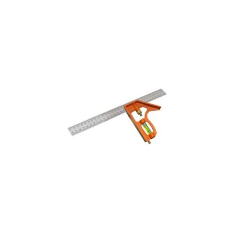 Kombinationswinkel – 300 mm Multifunktions-Winkelmesser mit Wasserwaage und praktischer Linienlehre – Verstellbarer Winkel 45/90 Grad zum Zeichnen, Messen und Markieren – Crezuo (1/4)