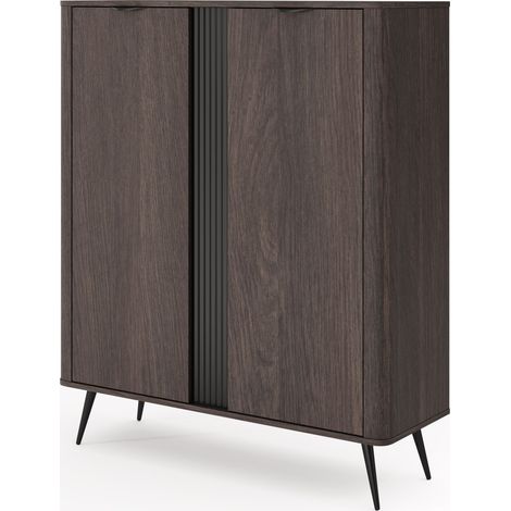 Commode : chêne Dunin combiné avec du noir, 113,2 x 134 x 38 cm (1/5)