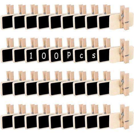 Mini tableau noir, 100 pièces, rectangulaires, réutilisables, pour messages, notes, étiquettes ou affichages éducatifs – idéal bureau, école, cuisine et organisation quotidienne (1/5)