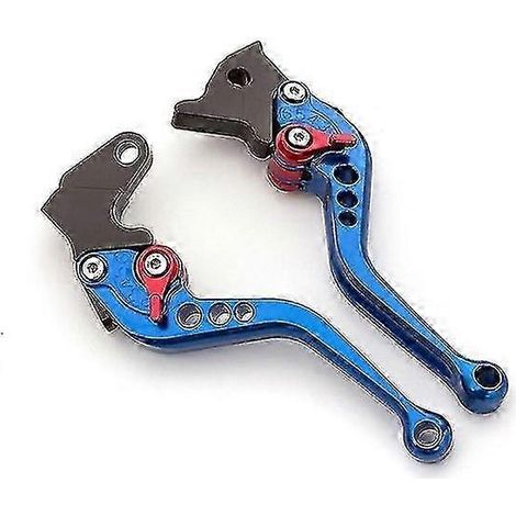 Leviers de frein et d'embrayage 3D pour moto CBR900RR (1993-1999) - Accessoires inclus (levier de frein court bleu). (1/5)