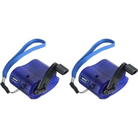 Caricabatterie di emergenza a manovella USB Crezuo per cellulari e lettori MP4, generatore a manovella per esterni, caricabatterie di emergenza con porta USB, alimentatore manuale per esterni