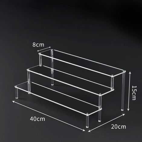 (D5208-4008-3T) Présentoirs en acrylique transparents pour figurines en argile, présentoir à desserts, présentoir à parfums, vitrine W-10 (1/5)