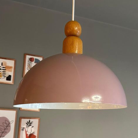 Yimpe Suspension Luminaire en Metal de 30cm, Plafonnier Vintage, Lustre Salon, Cuisine, Chambre, Salle à Manger, Couloir Lampe Ronde E27, Éclairage Intérieur, Lila (1/5)