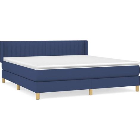 Maison Exclusive - Giroletto a Molle con Materasso Blu 160x200 cm in Tessuto (1/5)