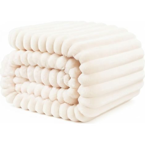 Plaid Polaire Doux et Moelleux, Couverture Chaude pour Canapé et Lit, Jeté de Canapé, Couvre-lit Léger pour Chambre et Salon, Couverture Cocooning pour Femme (Beige, 200x230cm) (1/5)