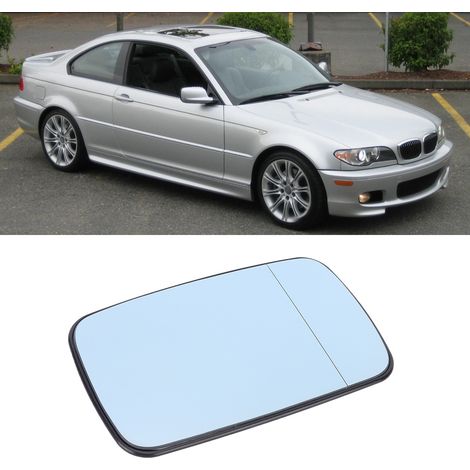 Verre de rétroviseur, Verre de rétroviseur d'aile verre de miroir de porte d'aile chauffant bleu droit adapté pour série 3 (E46) 19982005 (1/5)