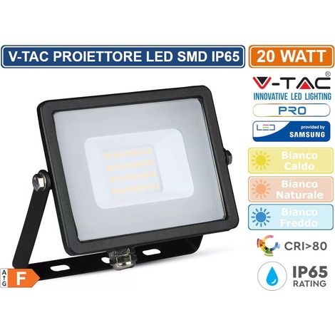 20W LED PROIETTORE SMD SAMSUNG CHIP CORPO NERO 4000K - Luce NATURALE