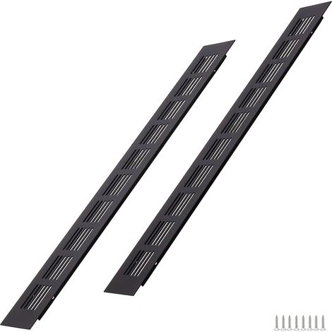 Lüftungsgitter – 2er-Set – Aluminium – Schwarz – 400 x 50 mm – Für Schrank und Tür (1/5)