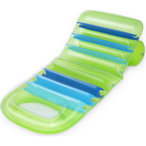 Schwimmende Matratze - Bestway 43962 (Sommerfarben) - Mehrfarbig - Transparenter Bullauge - Verstellbare Rückenlehne