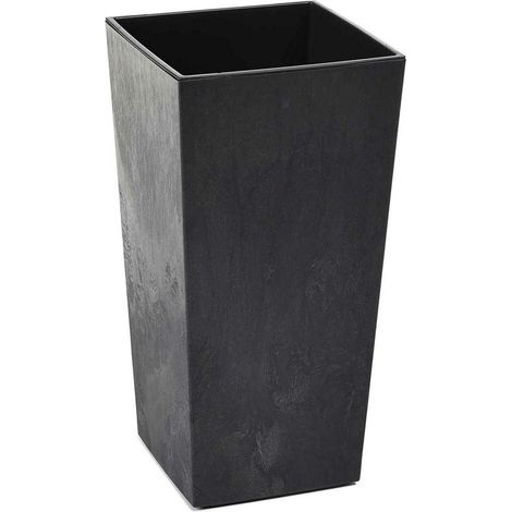 Maceta Porto de hormig贸n negro, 57 x 29 x 29 cm.