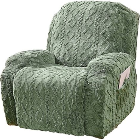 Housse De Fauteuil Inclinable - Avec Poches - Tissu Jacquard Double Tissage - Lavable En Machine - Pour Chiens Et Chats - Vert - 1 Pièce (1/5)