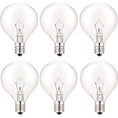 Ampoules G40 lot de 6 – E12 7W 60 lm – Filament étanche – Pour guirlandes et décorations intérieures/extérieures – Lumière ambre (1/5)