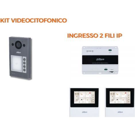Dahua Kit videocitofonico 2 Fili IP - Posto esterno VTO3312Q-P + Monitor 4.3" VTH2612L-W Nr.02 Monitor