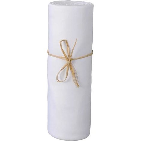 Drap housse lit bébé 60 x 120 cm / 100% coton / 57 fils/cm² - Blanc - Blanc - (1/2)