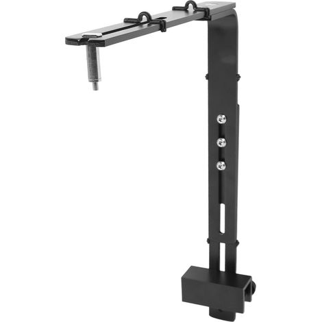 Fish Tank Light Stand Aluminum Alloy Adjustable Height High Stability Reptile Lamp Stand for Aquariums Black(Thickness 5mm) (1/5)