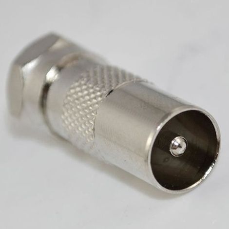 Adaptateur Coaxial - BLUELANS - F-Type - Fiche Mâle Type F - Fiche Femelle PAL - Argent