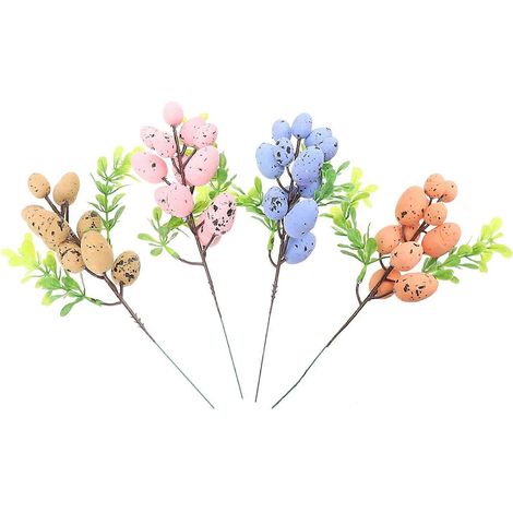 4 œufs de Pâques en branches, décorations de jardin et de cour, accessoires pour œufs de Pâques factices-22.00X13.00X6.00CM (1/4)