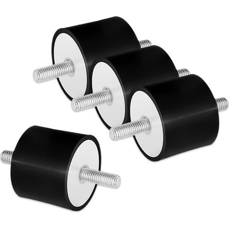 Silent block M6, 4 pieces Anti Vibration Silenbloc Rubber (20 x 15) Suitable for air compressors, diesel engines, petrol engines, water pumps (M6 x 18, 20 x 15) (1/5)