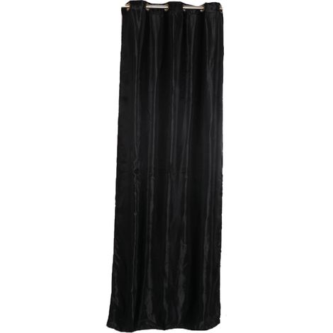 Rideaux De Fenêtre En Satin Lisse, Occultants, à œillets, 100x250cm, Noir (1/5)