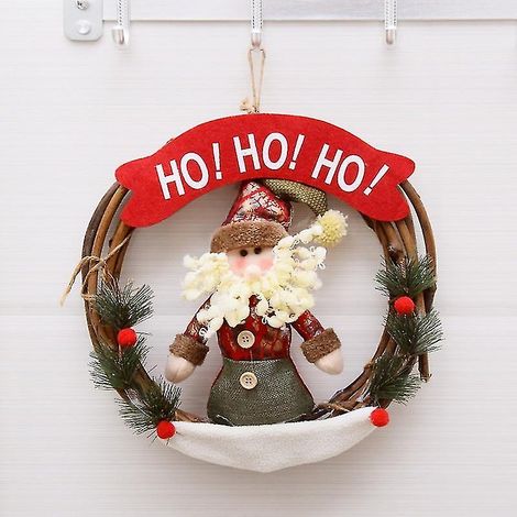 Décorations de Noël, anneaux en rotin, guirlandes, décorations de porte, décorations de Noël en peluche, décorations de fenêtre (1/2)