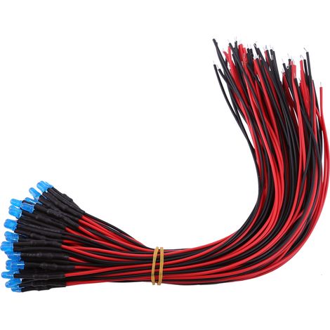 Zerone 50 Pcs Pré Filé DC 12V 3mm 5mm 10mm Multi Couleurs Diffusées LED Diodes Clignotant Ampoule Lampe Pour DIY Jouets Manuel Modèle(3mm-bleu). (1/3)