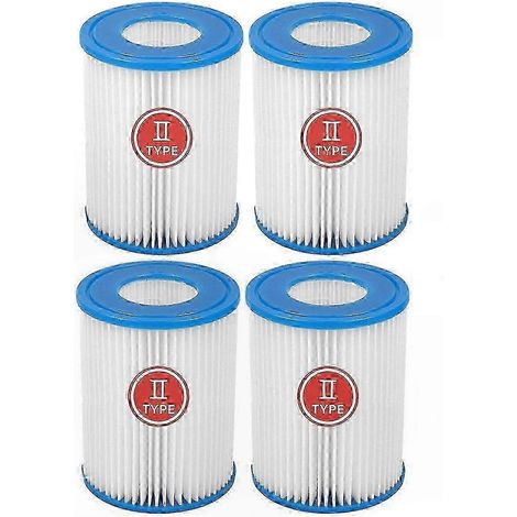 4er-Pack Filterkartuschen Typ II für Schwimmbadpumpen, kompatible Ersatzfilter, Standardmodell, einfacher Austausch im Filtersystem (1/4)