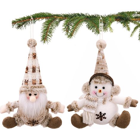 Décoration d'arbre de Noël, 2 Pièces de Noël Bonhomme de Neige Old Man Pendentif, Decoration Noel Sapin, Decoration Noel, Pendentif Tricoté pour Un Cadeau de Noël (1/5)