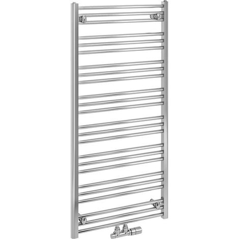 Radiateur de salle de bain ALBRECHT 600x1250mm, raccordement central, chromé (1/2)