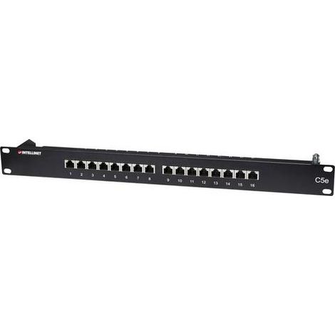 [NEUWERTIG] Intellinet 16 Port Netzwerk Patchpanel 19" Rackmount Cat5e Geschirmt Patch Netz B-Ware